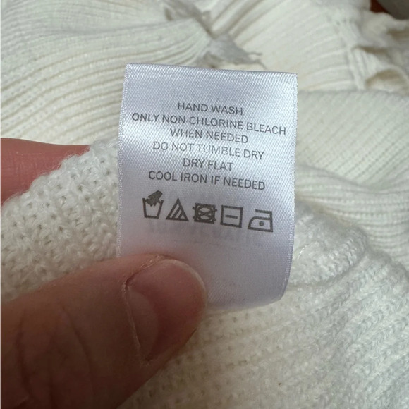 Lovers + Friends Arlington Distressed Sweater in Ivory- Small - Picture 7 of 10